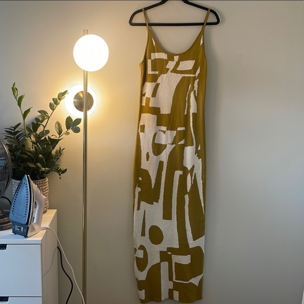 Green and White Maxi Dress